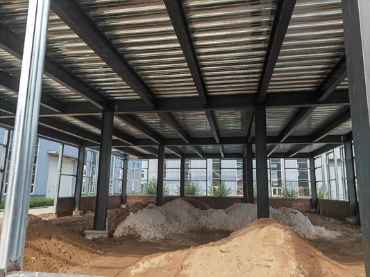 Διπλά Prefab κτήρια χάλυβα μετάλλων ορόφων Q235B Q345B αντιδιαβρωτικά