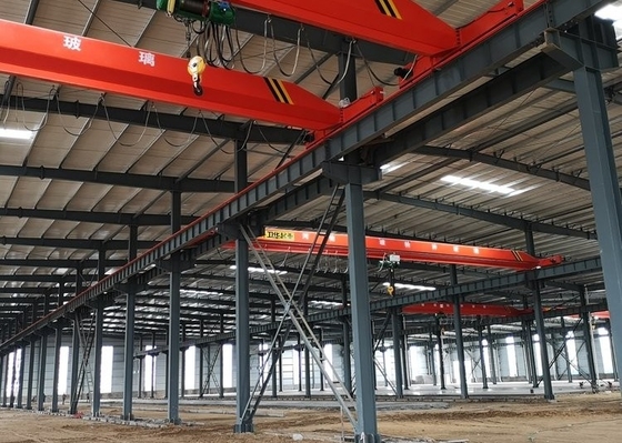 CE Prefab σπίτια δομών χάλυβα εργαστηρίων γερανών μετάλλων πλαισιώνοντας